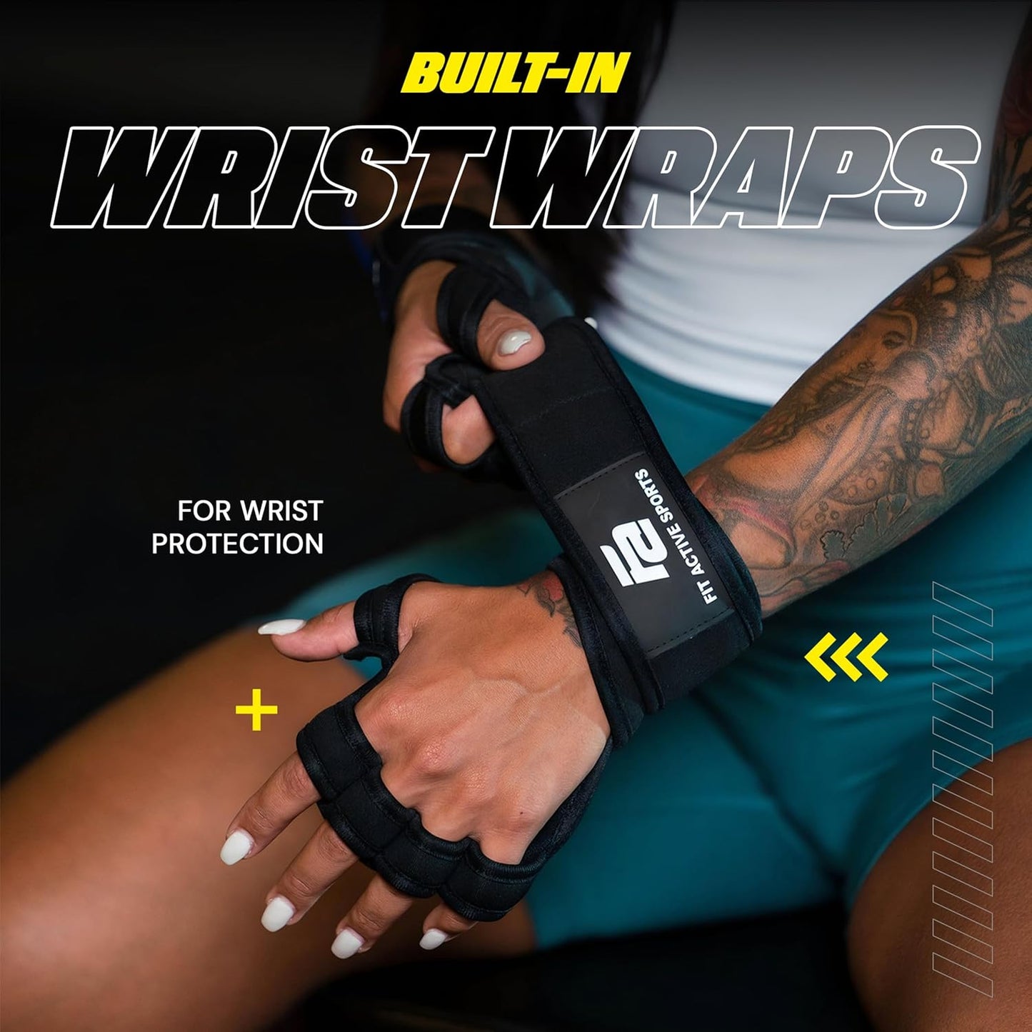 New Ventilated Weight Lifting Workout Gloves with Built-In Wrist Wraps for Men and Women - Great for Gym Fitness, Cross Training, Hand Support & Weightlifting.