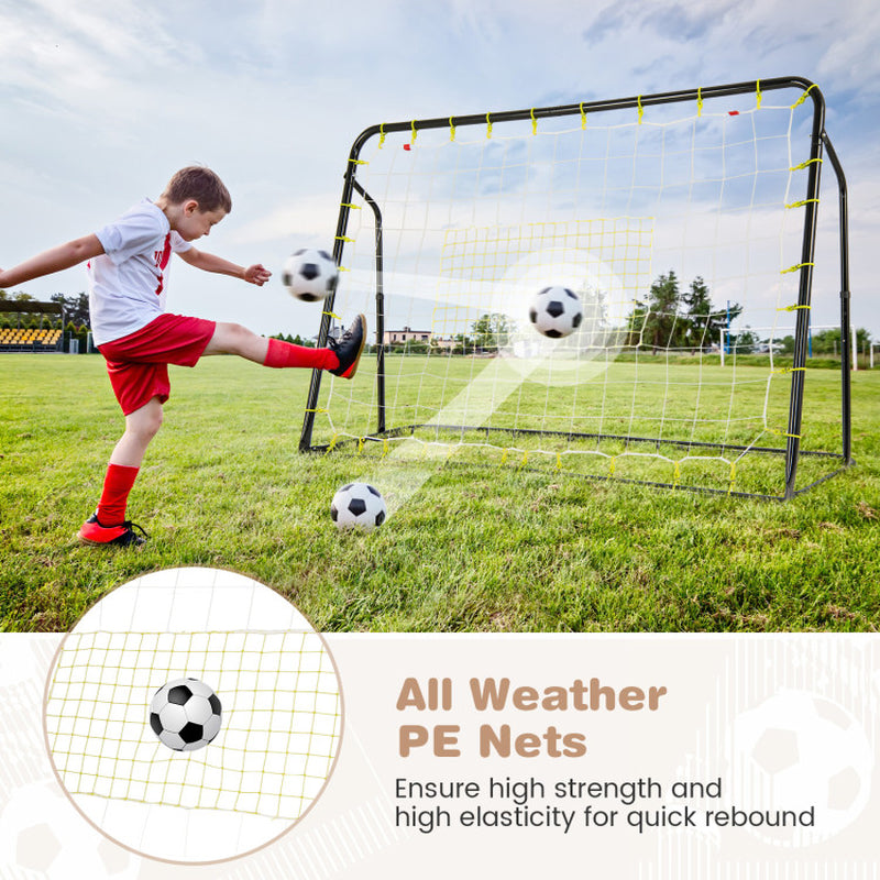 2-In-1 Kids Soccer Rebounder and Soccer Goal with Adjustable Height